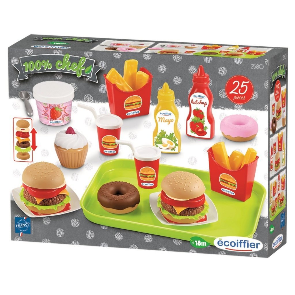Ecoiffier Voedsel En Snackset + Dienblad 25-Delig