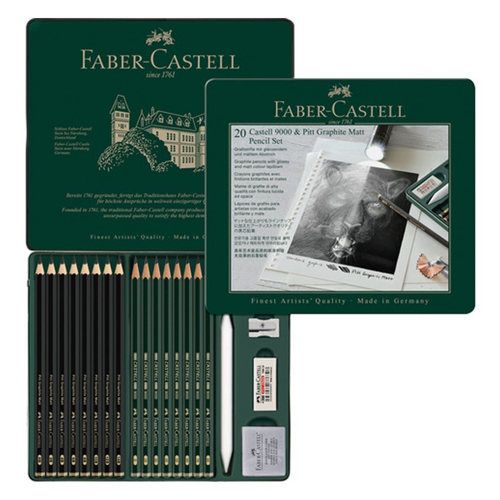 Faber Castell Fc-115224 Castell 9000 En Pitt Grafietpotloden 16 Stuks