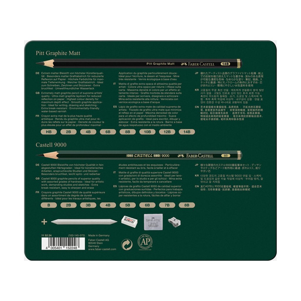 Faber Castell Fc-115224 Castell 9000 En Pitt Grafietpotloden 16 Stuks
