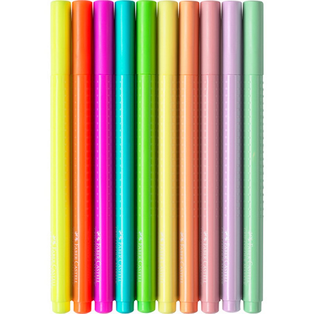 Faber Castell Fc-155312 Grip Viltstiften Neon En Pastel 10 Stuks