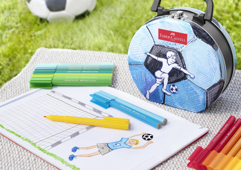 Faber Castell Fc-155538 Viltstift Faber-Castell Connector Koffer "Voetbal" 33 Stuks