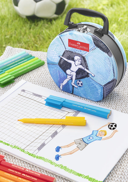 Faber Castell Fc-155538 Viltstift Faber-Castell Connector Koffer "Voetbal" 33 Stuks