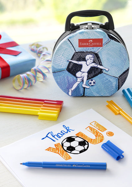 Faber Castell Fc-155538 Viltstift Faber-Castell Connector Koffer "Voetbal" 33 Stuks