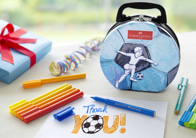 Faber Castell Fc-155538 Viltstift Faber-Castell Connector Koffer "Voetbal" 33 Stuks