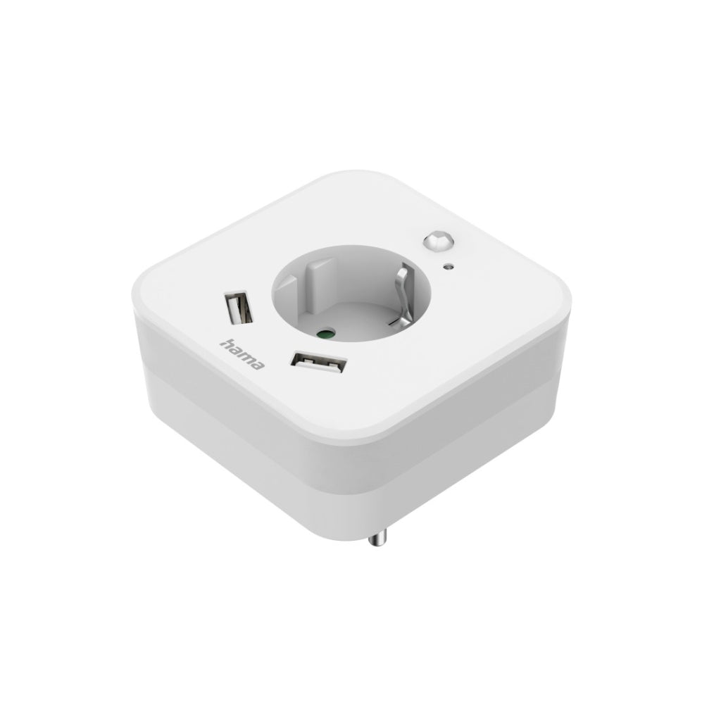 Hama Led-Nachtlampje Met Stopcontact 2 Usb-Uitgangen Bewegings- En Lichtsensor