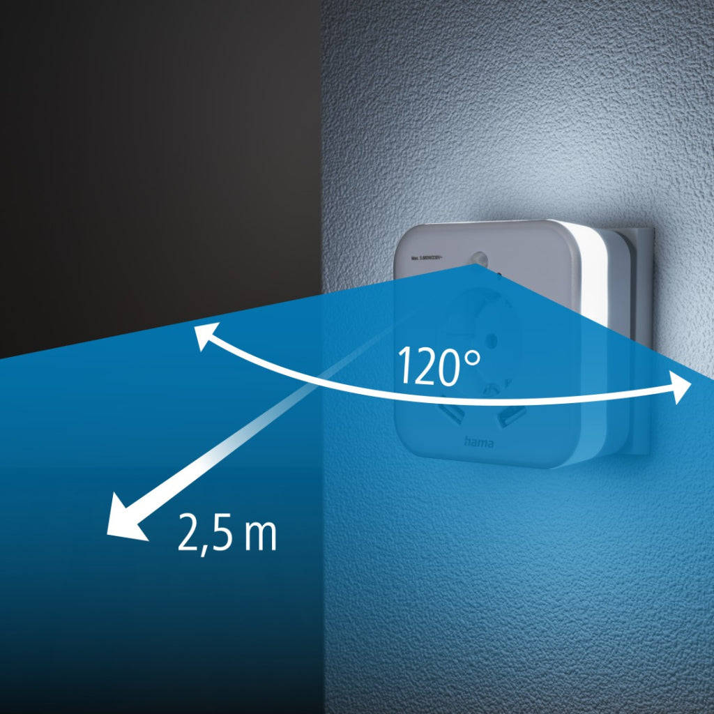 Hama Led-Nachtlampje Met Stopcontact 2 Usb-Uitgangen Bewegings- En Lichtsensor