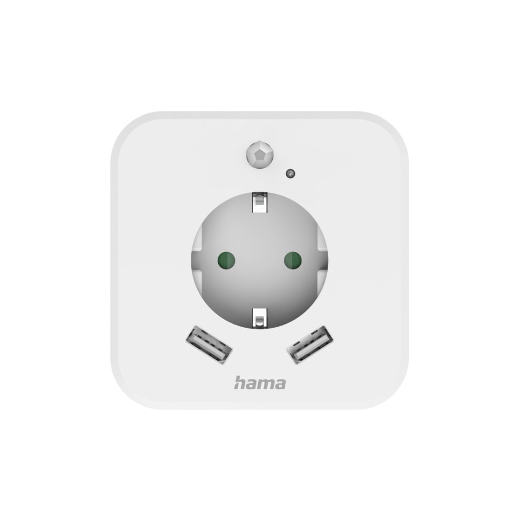 Hama Led-Nachtlampje Met Stopcontact 2 Usb-Uitgangen Bewegings- En Lichtsensor