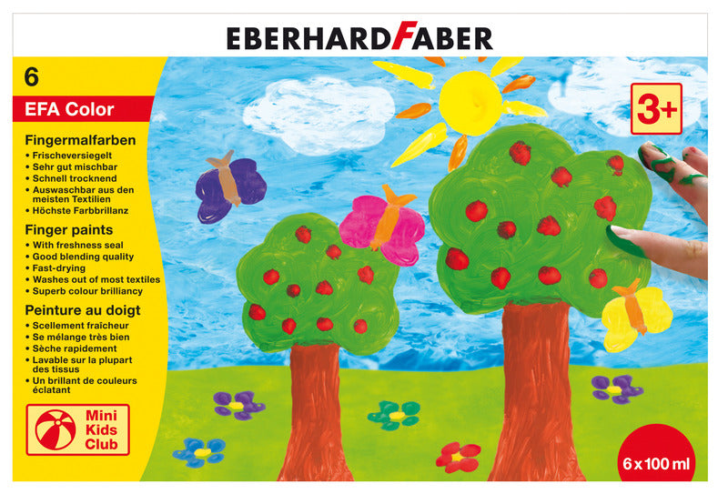 Eberhard Faber Ef-578806 Vingerverf 100Ml Geel, Rood, Blauw, Groen, Wit, Zwart