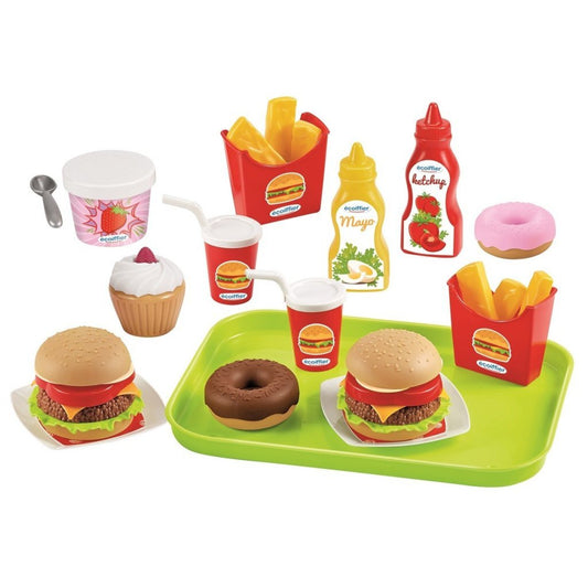 Ecoiffier Voedsel En Snackset + Dienblad 25-Delig
