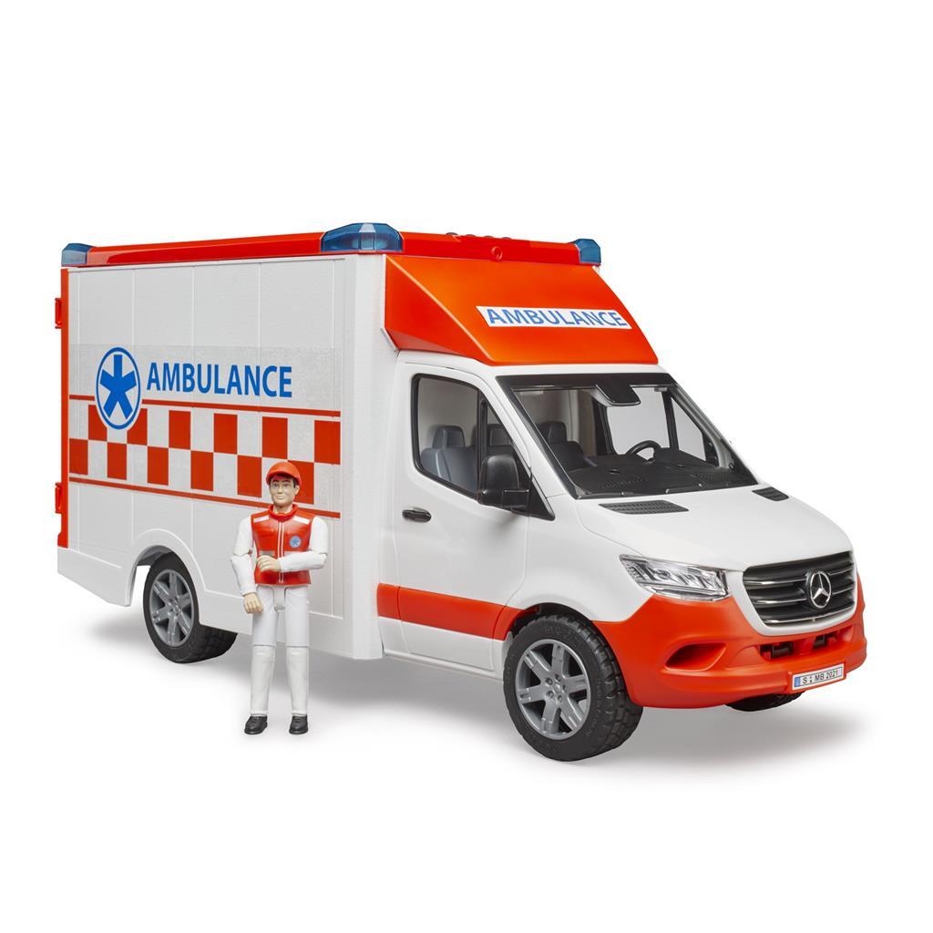 Bruder 02676 Mercedes Benz Sprinter Ambulance Met Chauffeur + Licht En Geluid