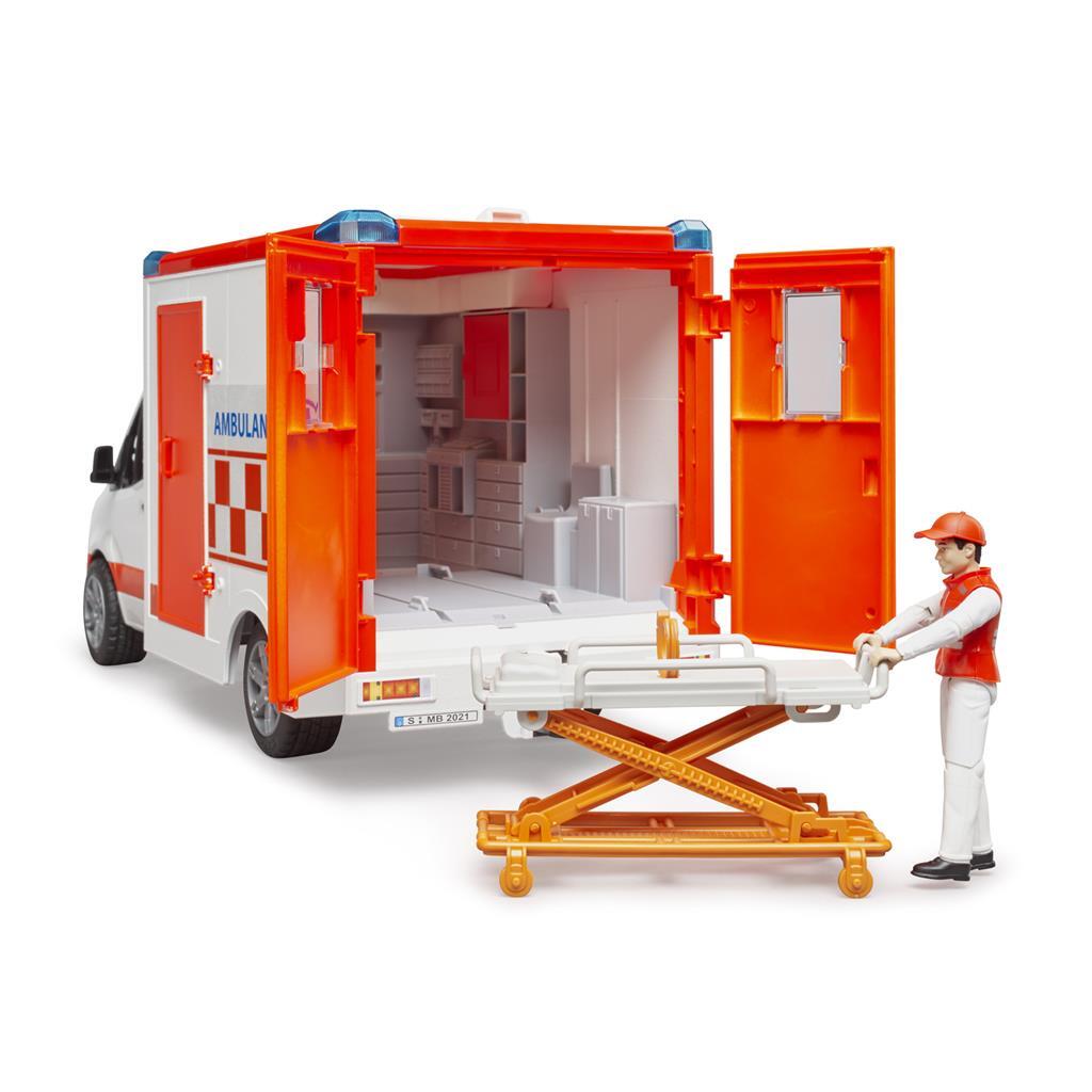 Bruder 02676 Mercedes Benz Sprinter Ambulance Met Chauffeur + Licht En Geluid