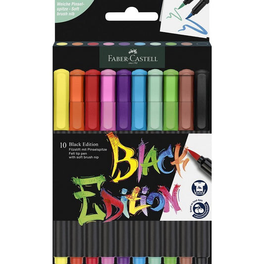 Faber Castell Fc-116451 Black Edition Brushpennen 10 Stuks