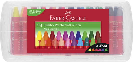 Faber Castell Fc-120034 Waskrijt Jumbo In Opbergbox 24 Stuks