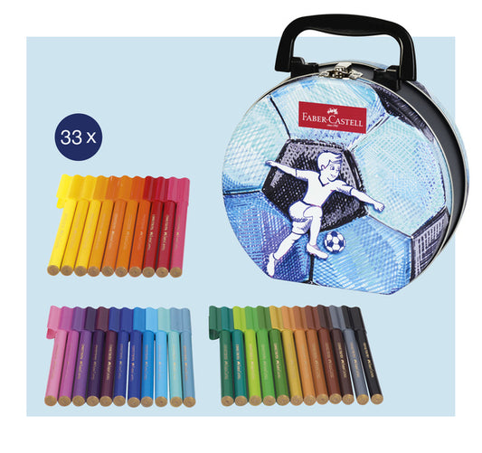 Faber Castell Fc-155538 Viltstift Faber-Castell Connector Koffer &quot;Voetbal&quot; 33 Stuks
