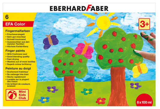Eberhard Faber Ef-578806 Vingerverf 100Ml Geel, Rood, Blauw, Groen, Wit, Zwart