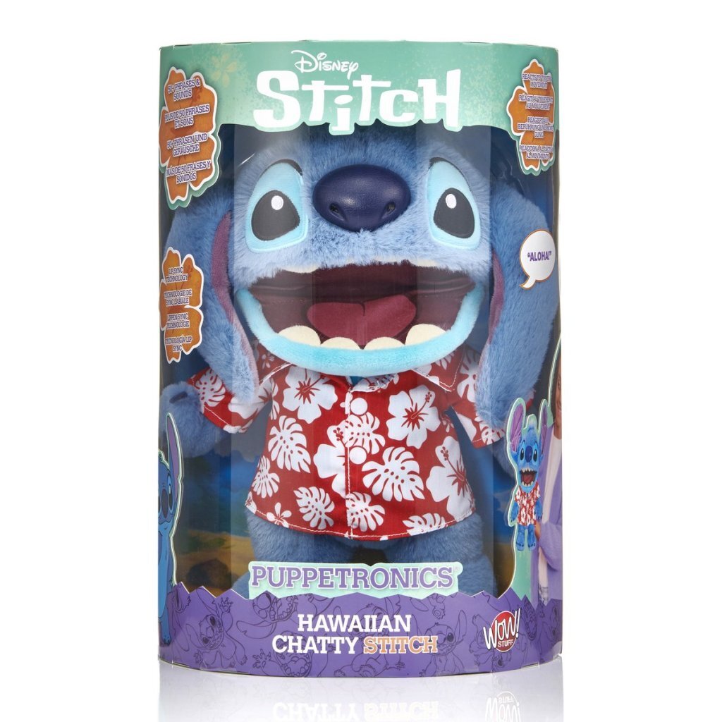 Disney Stitch Hawaiian Chatty Stitch Knuffel 30 Cm + Geluid
