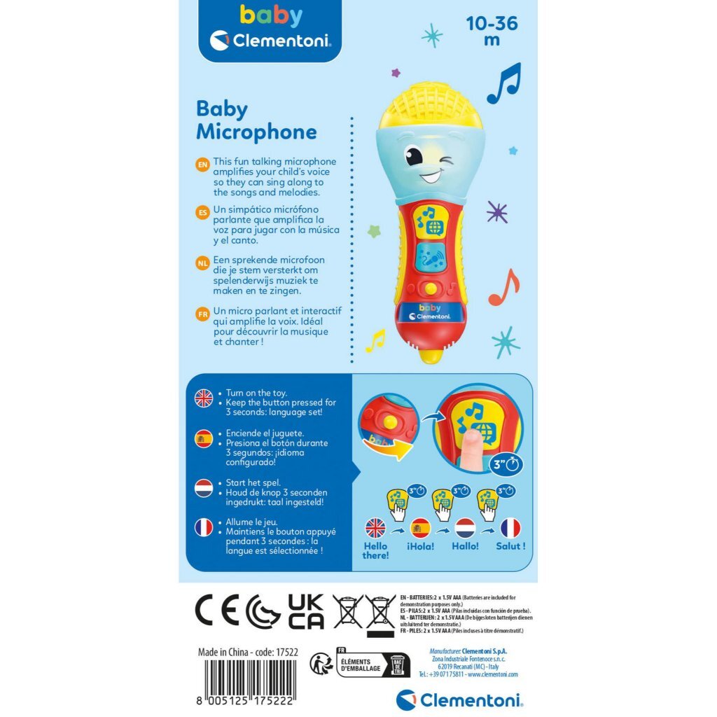 Clementoni Baby Microfoon + Licht En Geluid