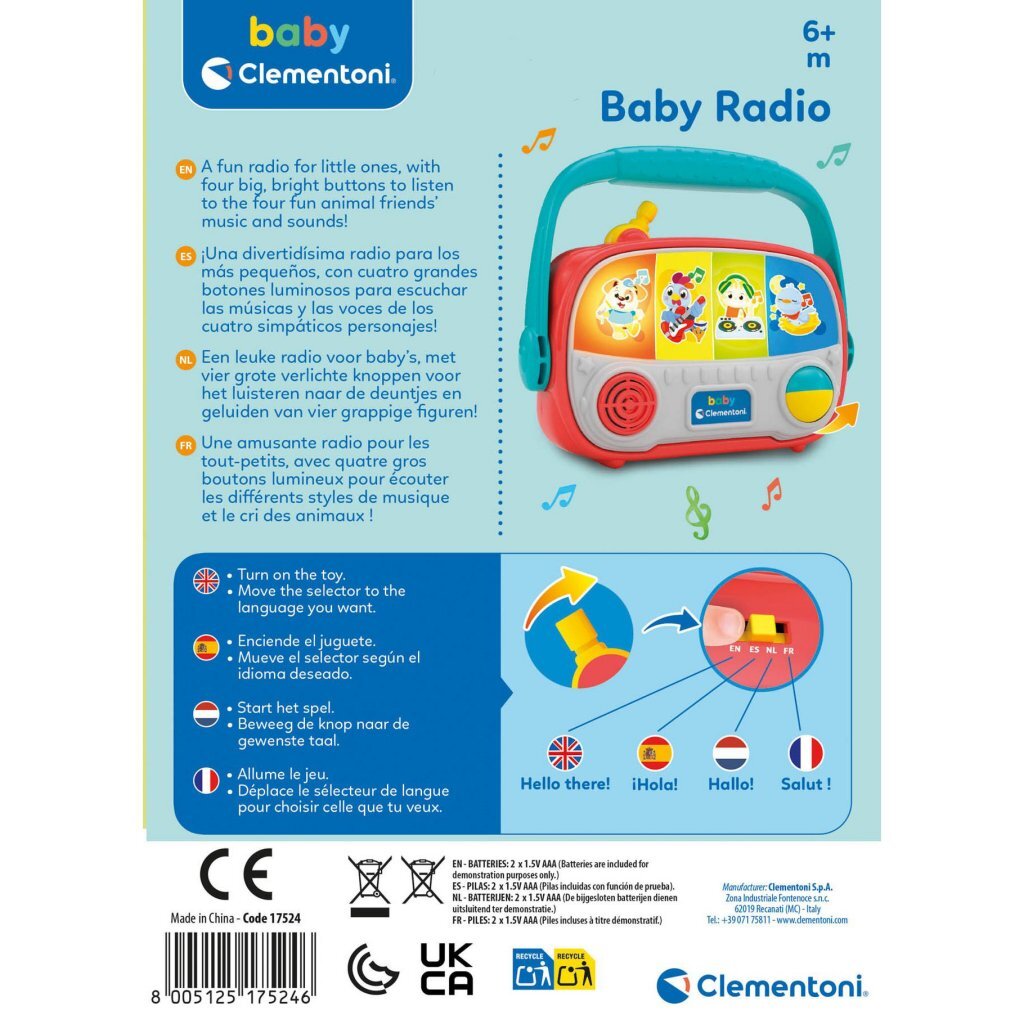 Clementoni Baby Radio + Licht En Geluid