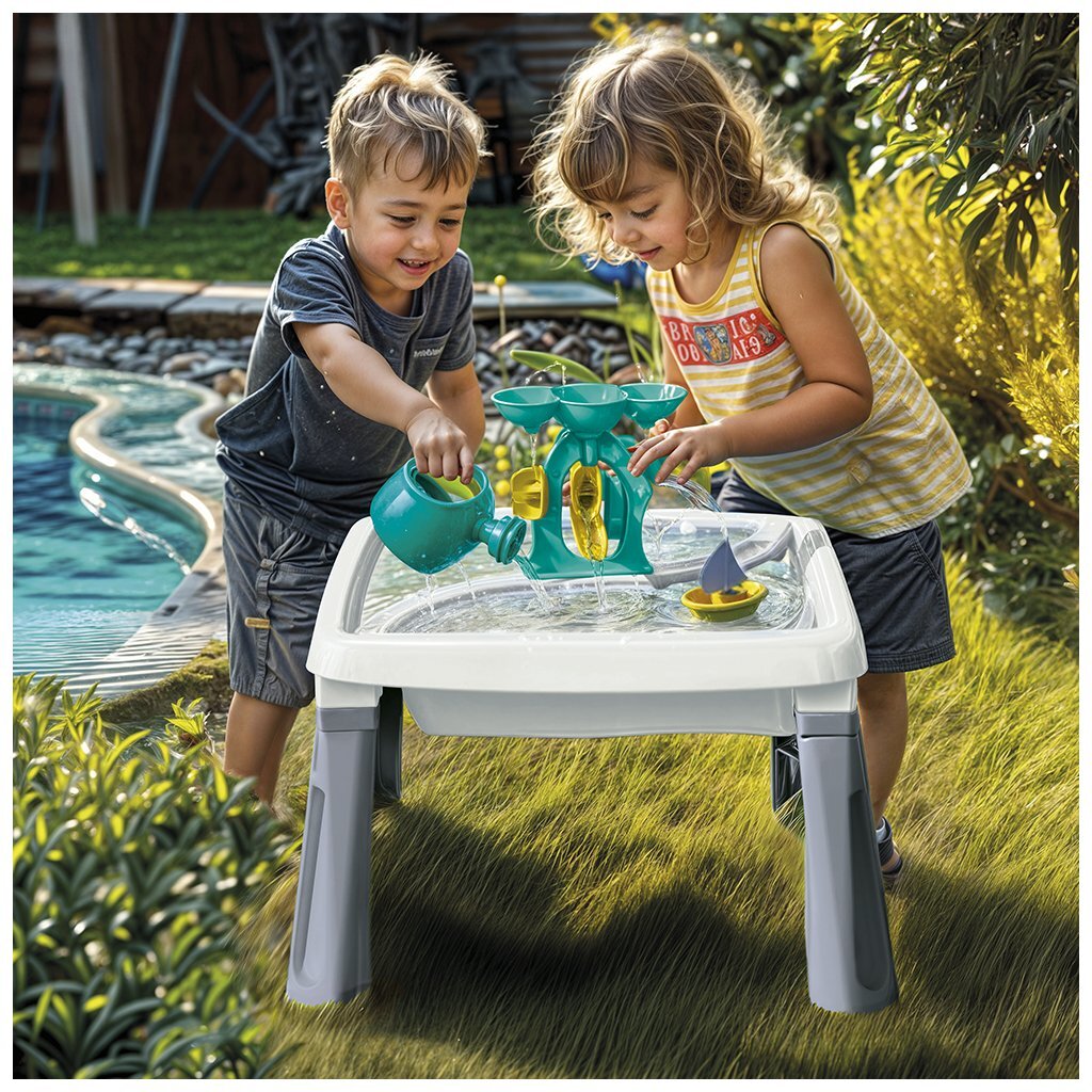 Dolu Zand-Watertafel + Accessoires Wit/Grijs