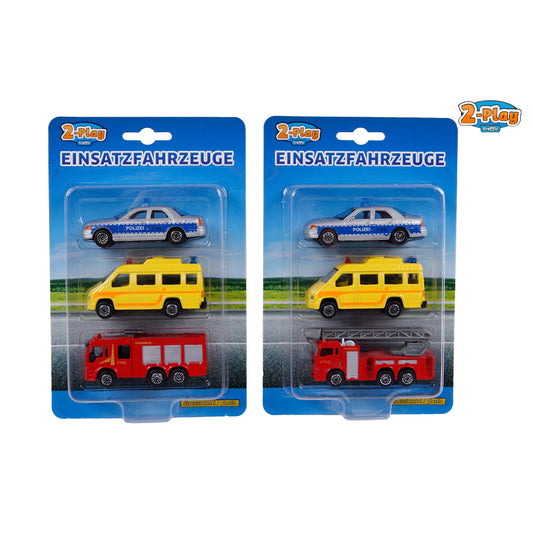 Basic 2-Play Traffic Reddingsauto&#039;S Set/Politie/Brandweer/Ambulance