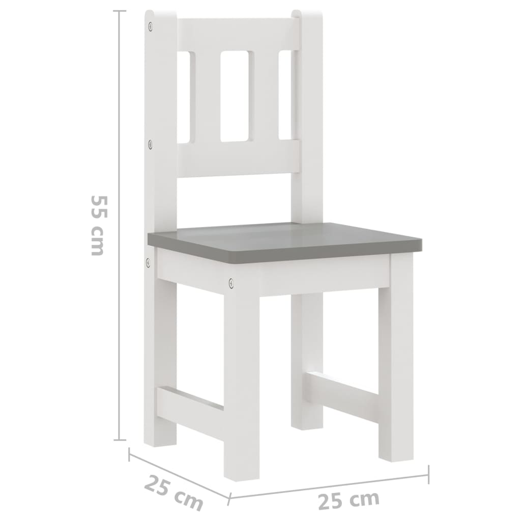 3-Delige Kindertafel- En Stoelenset Mdf