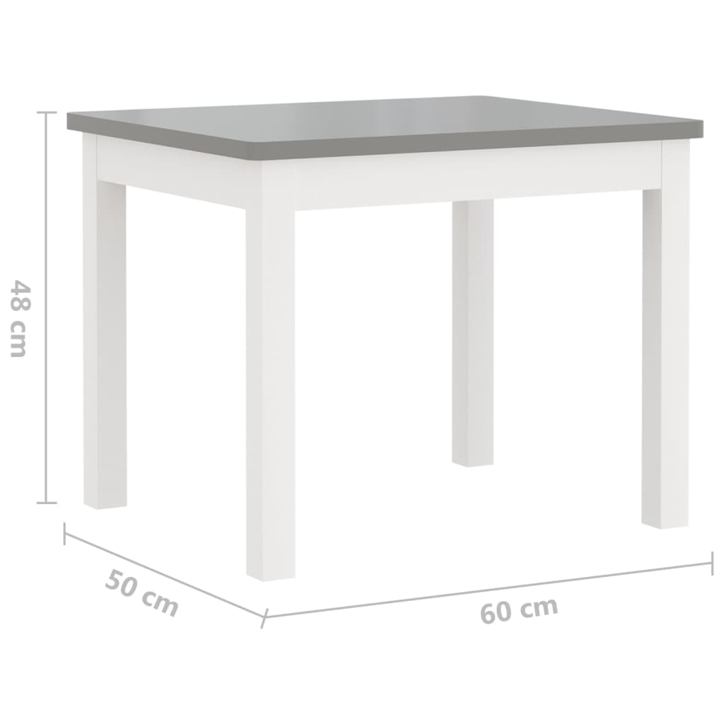 3-Delige Kindertafel- En Stoelenset Mdf
