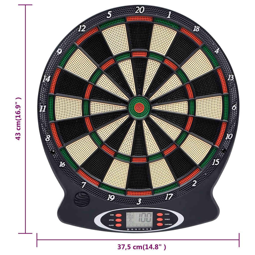Dartbord Elektrisch Met Darts Polypropeen Zwart