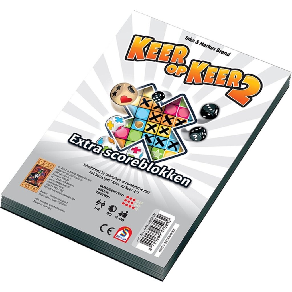 999 Games Keer Op Keer 2 Extra Scoreblokken 2 Stuks