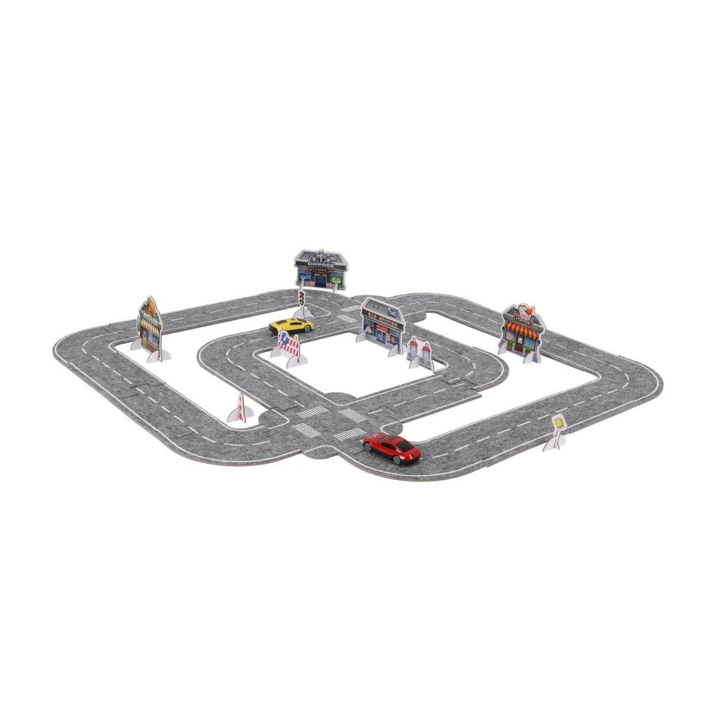 Overige Merken Wegenpuzzel + 2 Auto&#039;S 22-Delig
