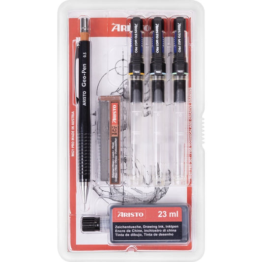 Aristo Ar-64317 Tekenpen Set Mg1 Pro 0.2/0.5/0.8 Mm 6-Delig