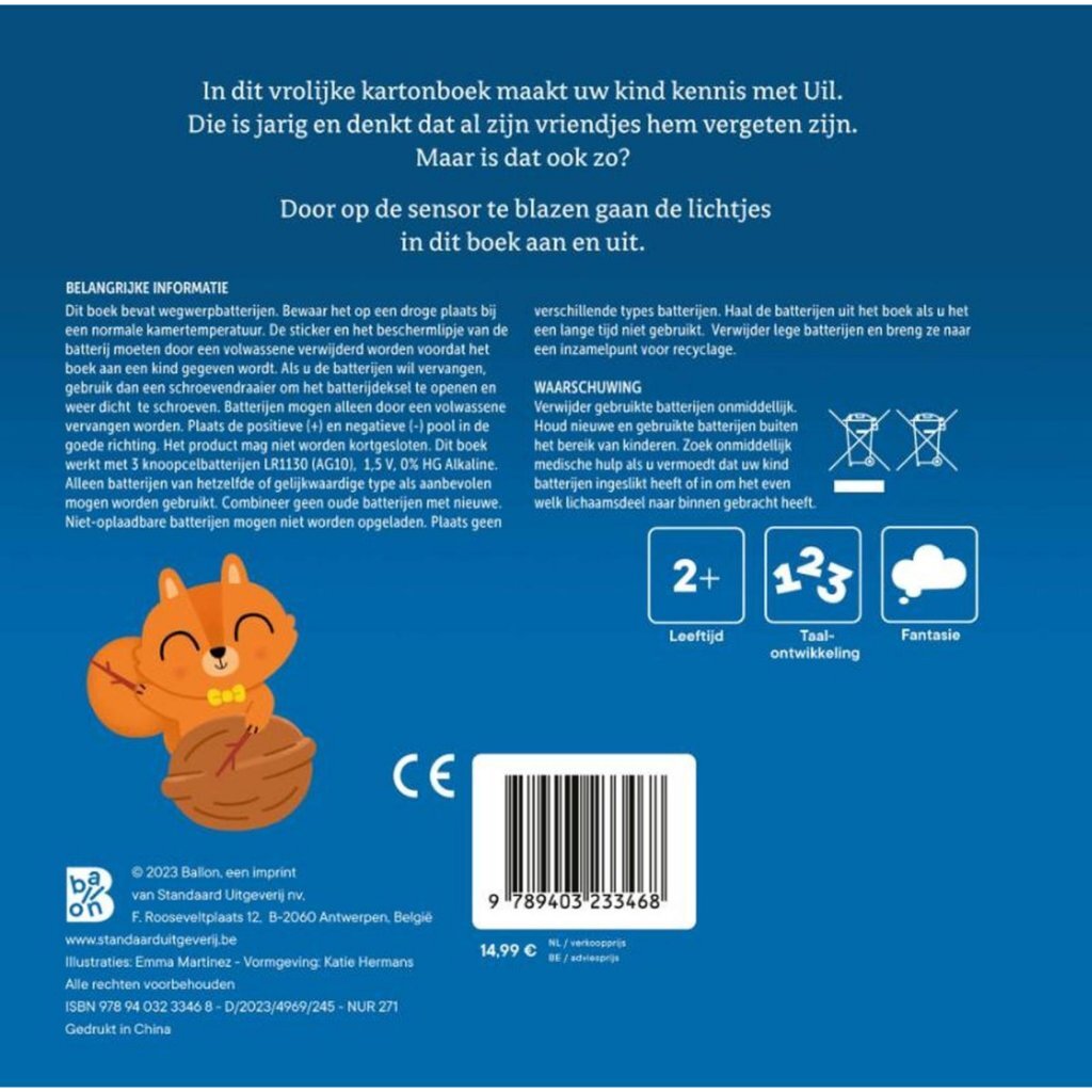 Overige Merken Lichtjesboek Uil Is Jarig